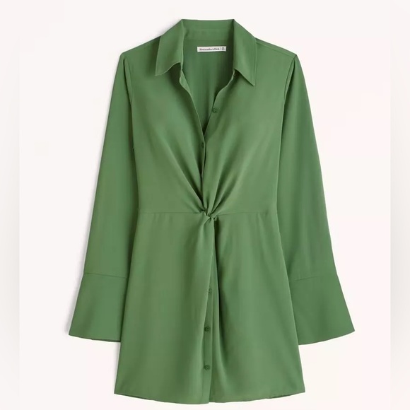 A&F Green Button Down Dress - Picture 3 of 5